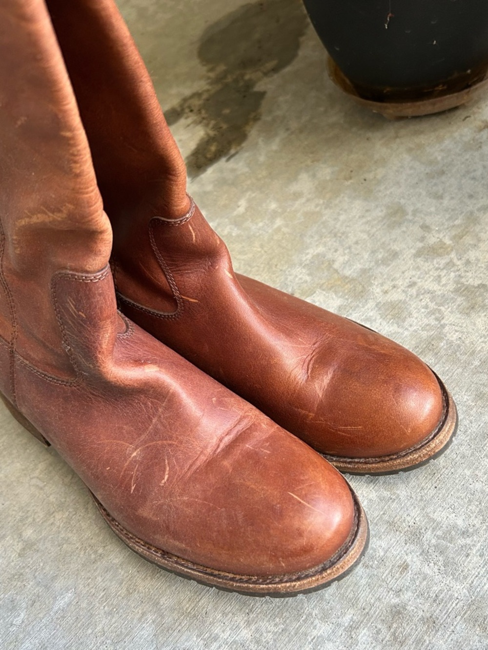 Frye Melissa Button Lug Leather Tall Knee Boots 8 - Picture 5 of 9